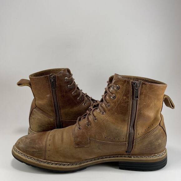Timberland West Haven Boots Mens Size 9.5 Brown Leather Lace Up Side Zip Cap Toe - Picture 4 of 11